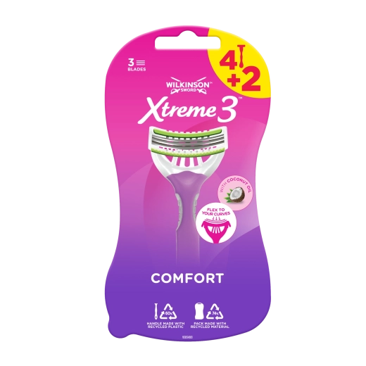 Damskie jednorazowe maszynki do golenia Wilkinson Sword Xtreme 3 Beauty, 6 szt.