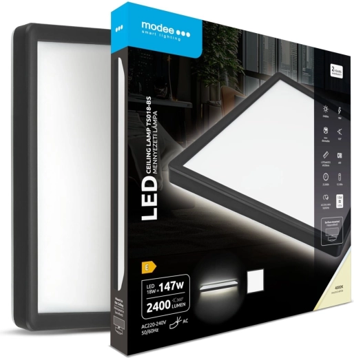 Kwadratowa sufitowa lampa LED Modee TS018-BS 18 W 4000 K 2400 lm