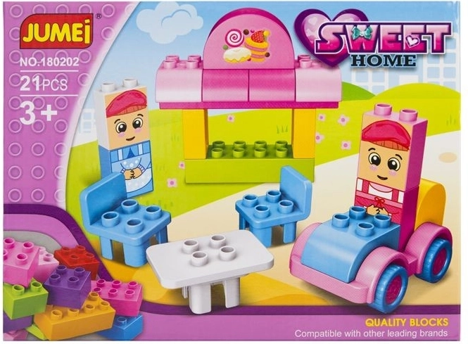 Klocki Jumei Sweet home cukiernia 21 elementów 26 × 19 cm - 1 sztuka