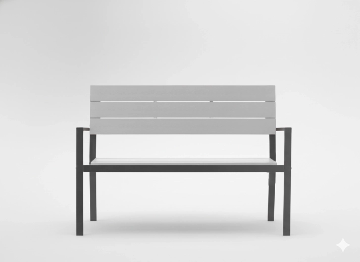 Ławka ogrodowa Garden line 118 × 54 × 77 cm szara