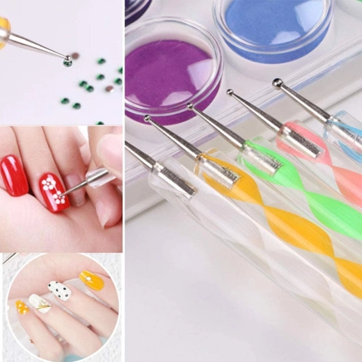 Zestaw 5 dwustronnych sond do zdobienia paznokci