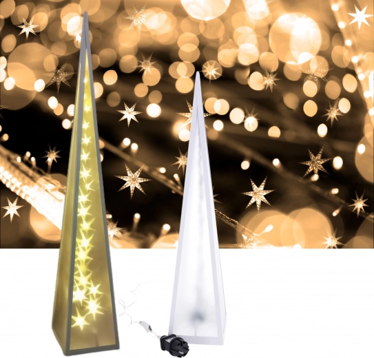 Piramida LED obracające się gwiazdy 16*16*90 cm