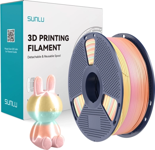 Sunlu PLA+ jedwabisty filament tęczowy 1,75 mm 1 kg