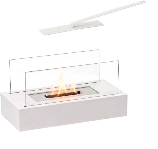 Stołowy biokominek na bioetanol 35 × 18 × 15 cm biały