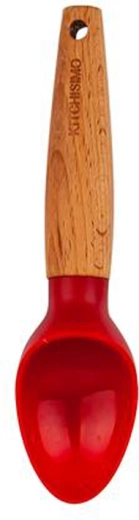Łyżka do lodów Kitchisimo czerwona, ABS/drewno
