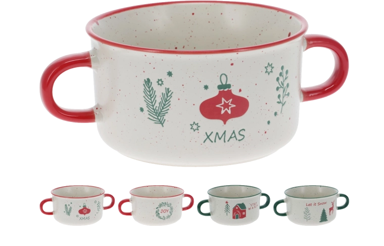 Kamionkowy jumbo kubek z dwoma uchwytami 625 ml – motywy świąteczne