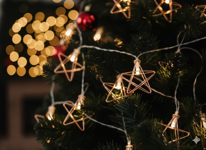 Łańcuch świetlny LED gwiazdki, ciepła biel, 10 LED