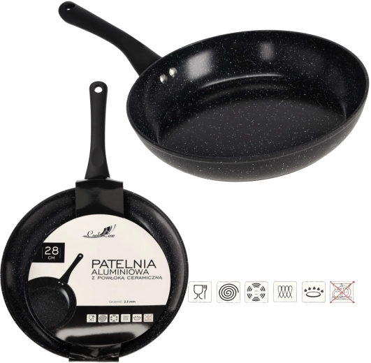 Aluminiowa patelnia 28 cm z ceramiczną powłoką do indukcji