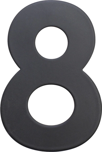 Numer domu 8, 75 mm, stal nierdzewna, matowa czerń