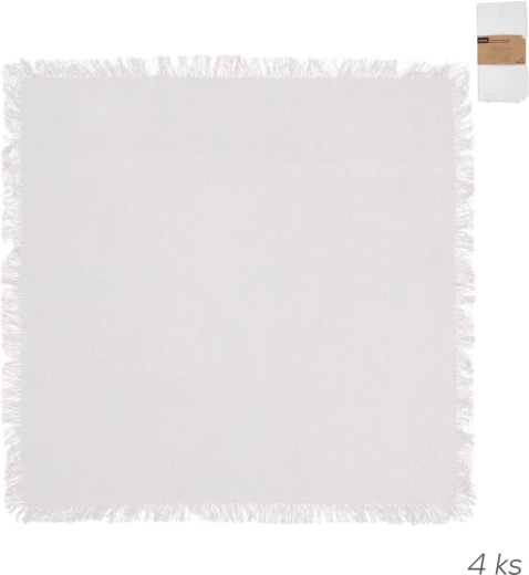 Bawełniane serwetki w kolorze białym 45 × 45 cm, zestaw 4 szt.