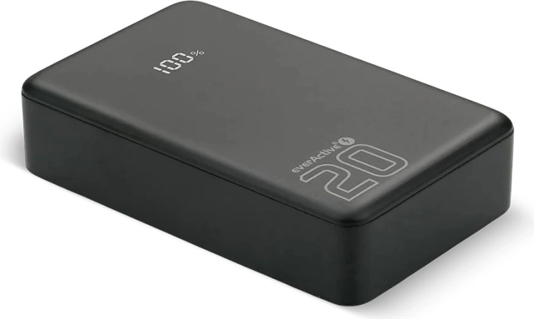 Powerbank 20 000 mAh z LCD, 2× USB‑C i USB‑A, 20 W PD/QC4+