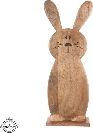 Zając z drewna mango, 80 cm