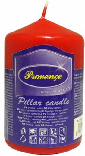 Parafinowa świeca walcowa czerwona 5 × 8 cm