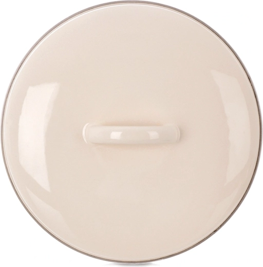 Emaliowana kremowa pokrywka 19 cm