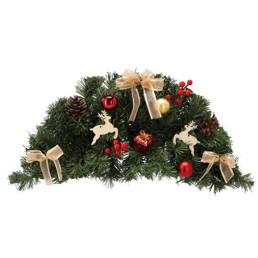 Wiszący wieniec świąteczny 60 cm czerwono‑złoty