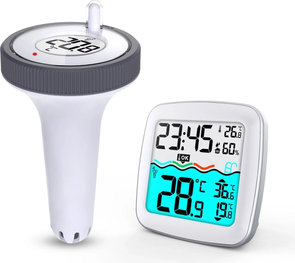 Bezprzewodowa stacja pogodowa z czujnikiem basenowym BD-913 biała