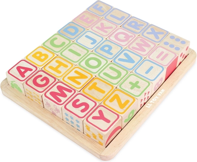 Drewniane kostki edukacyjne ABC Le Toy Van