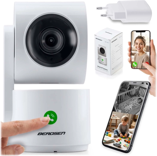 Berdsen BD-942 obrotowa wewnętrzna kamera IP 3 MP z Wi‑Fi i funkcją niani elektronicznej