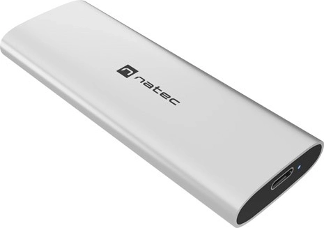 Natec rhino m.2 NVMe lite zewnętrzna obudowa na SSD M.2 NVMe/PCIe USB‑C 3.2, arctic silver