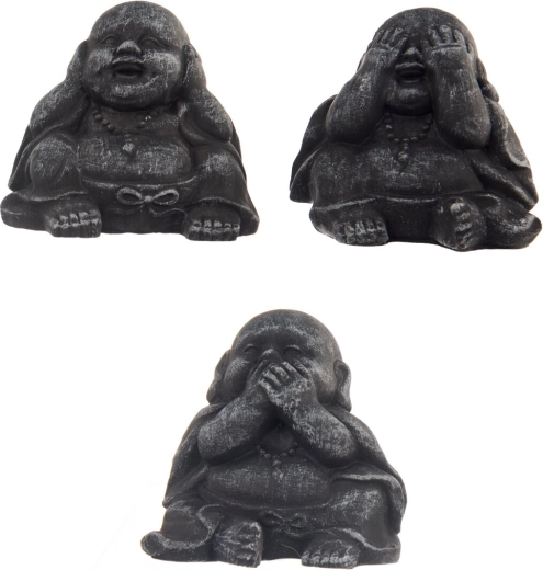 Ceramiczna dekoracja – siedzący Budda 8 × 7 × 8 cm (mix 3 wariantów)