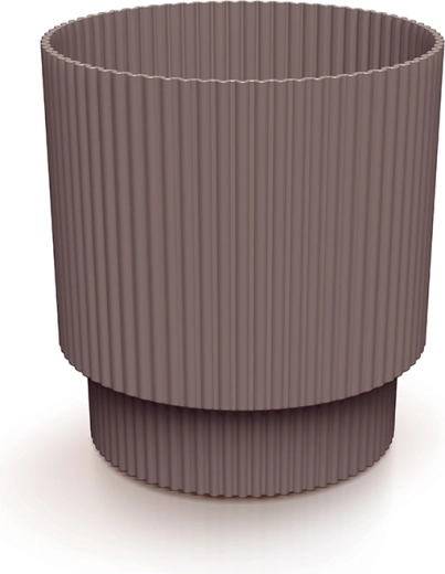 Plastowa doniczka Milly 14,6 cm marsala z ryflowanym designem