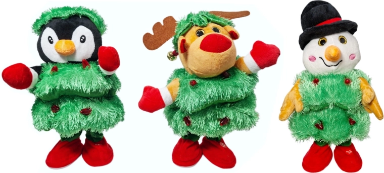 Świąteczna mówiąca i tańcząca figurka z piosenkami i migającymi światełkami