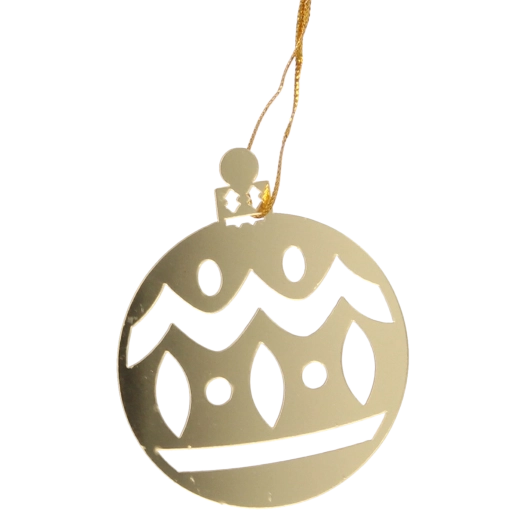 Złote bombki choinkowe z wycięciami 8 × 6 cm, zestaw 3 szt.