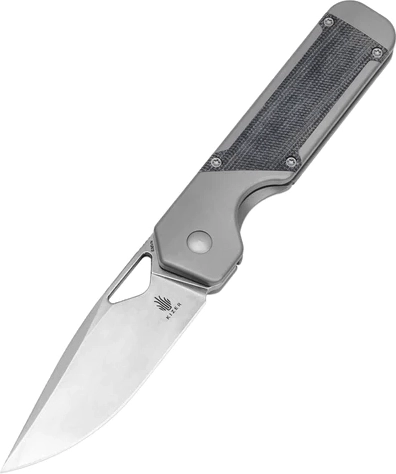 Kizer Militaw nóż składany EDC 8,5 cm, stonewash, tytan i micarta