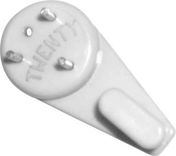 Uniwersalne plastikowe haczyki TWENTY, białe, 5 szt.