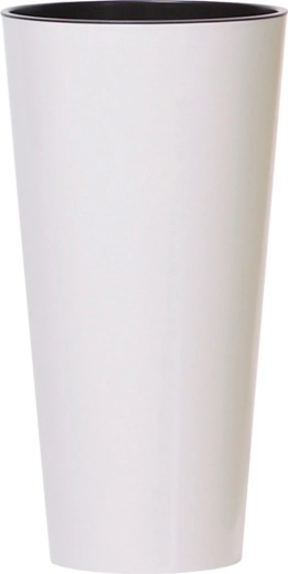 Doniczka Tubus Slim z wkładem 20 cm, błyszcząca biała