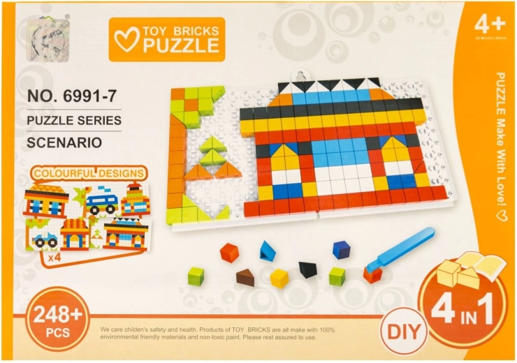 Puzzle dziecięce 4w1 Budowle 248 elementów