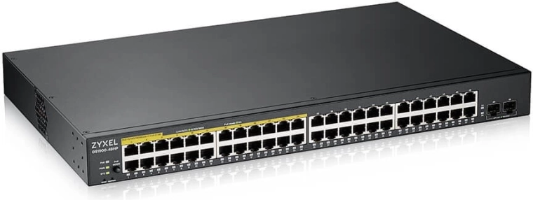 Zarządzalny gigabitowy przełącznik PoE+ Zyxel GS1900-48HP v2 do montażu w racku