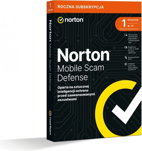 Norton Mobile Scam Defense – ochrona przed oszustwami na urządzeniach mobilnych (1 urządzenie / 1 rok)