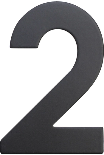 Numer domu 2, 75 mm, stal nierdzewna, matowa czerń