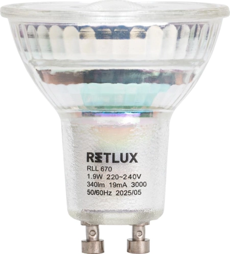 Reflektorowa żarówka LED Retlux RLL 670 GU10 1,9 W, ciepła biel
