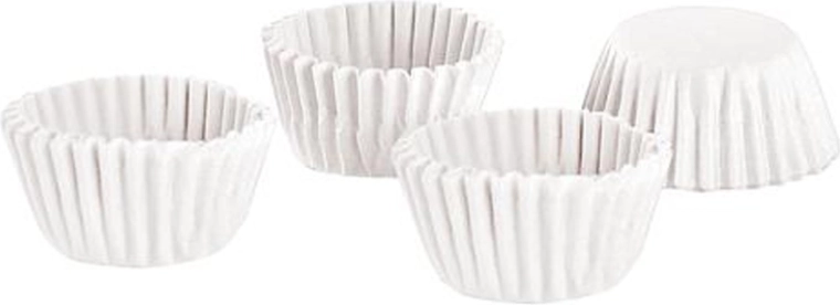 Papierowe papilotki na mini muffiny TORO, białe, 100 szt.