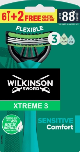 Jednorazowa maszynka do golenia Wilkinson Xtreme3 Sensitive, 8 szt.