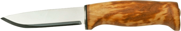 Helle Fjellkniven nóż outdoorowy 12C27, głownia 9,8 cm, kędzierzawa brzoza, skórzane etui