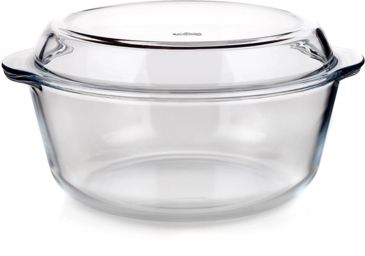 Szklana okrągła brytfanna z pokrywą 4,1 l