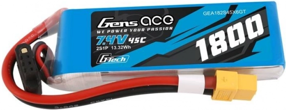 Akumulator LiPo Gens Ace 1800mAh 7,4V 45C z wtykiem XT60