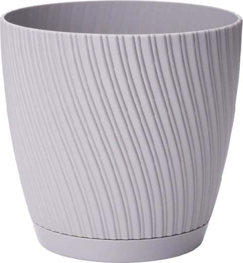 Doniczka Mika Eco Recycled z podstawką 17 cm platynowa