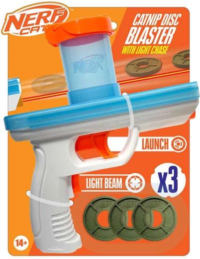 Nerf Cat interaktywny blaster dla kotów z dyskami z kocimiętką 20 cm