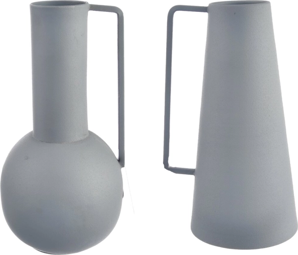 Szary blaszany wazon 21 cm (2 warianty)