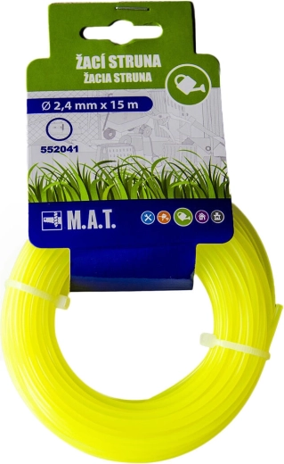 Nylonowa żyłka do podkaszarki 2,4 mm, profil okrągły, 15 m, żółta