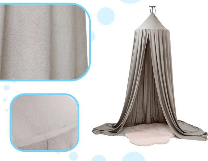 Wiszony baldachim nad łóżeczko – Szary