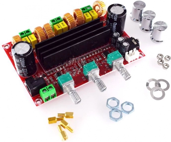 Wzmacniacz mocy 2.1 2x80W +100W (WOOFER) TPA3116D, 12V-24V TPA3116D2, Arduino