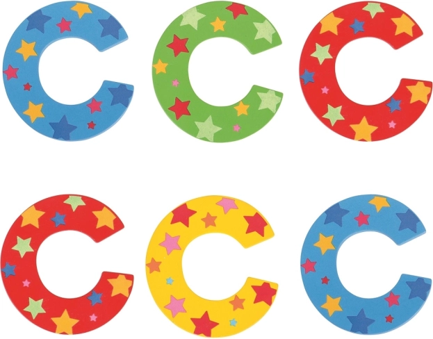 Bigjigs Toys drewniana literka C w gwiazdki