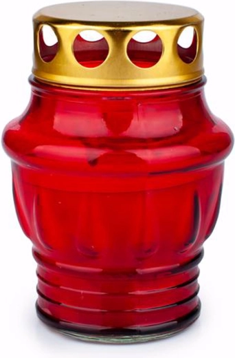 Szklany znicz cmentarny Provence czerwony 24 godziny