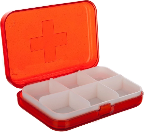 Plastikowy organizer na leki z 6 przegródkami
