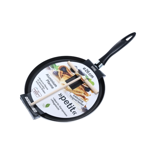 Aluminiowa patelnia do naleśników SSW Petit 26 cm z wałeczkiem